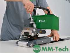 Demonstrasi Pengelasan Sambungan Geomembran dengan Mesin Las Baji Panas Geo Tugas Berat SWT-Ns900