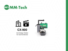 Demonstrasi situs konstruksi mesin las geomembran CX900