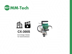 Mesin las geomembran CX-300S di lokasi konstruksi