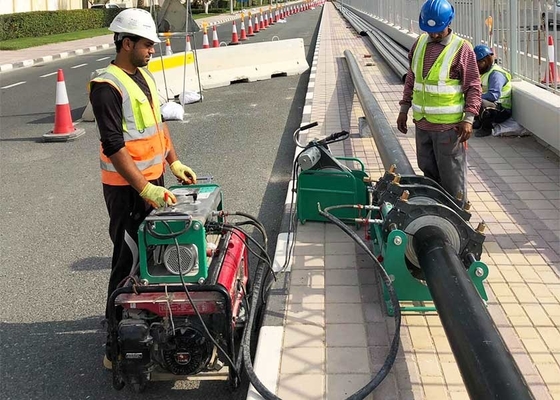 Mesin Las Fusi Pantat Pipa HDPE 200-450mm Disetujui Standar Pengelasan DVS 2207