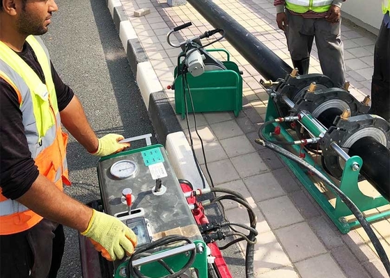 Mesin Las Fusi Pantat Pipa HDPE 200-450mm Disetujui Standar Pengelasan DVS 2207
