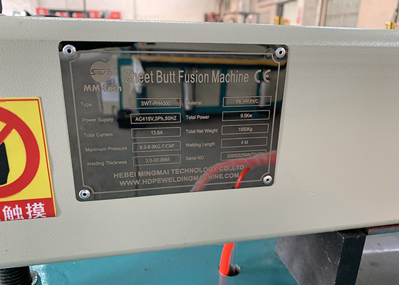 Mesin Las Polypropylene Sheet 380V Butt Fusion