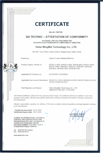 Cina Hebei Boda Plastic Technology Co., Ltd. Sertifikasi
