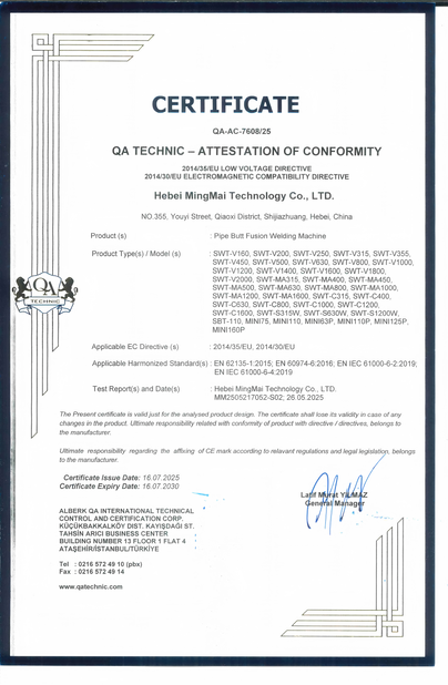 Cina Hebei Boda Plastic Technology Co., Ltd. Sertifikasi