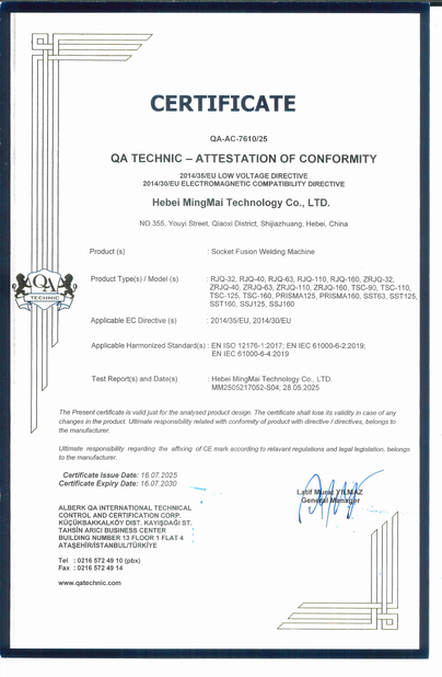 Cina Hebei Boda Plastic Technology Co., Ltd. Sertifikasi